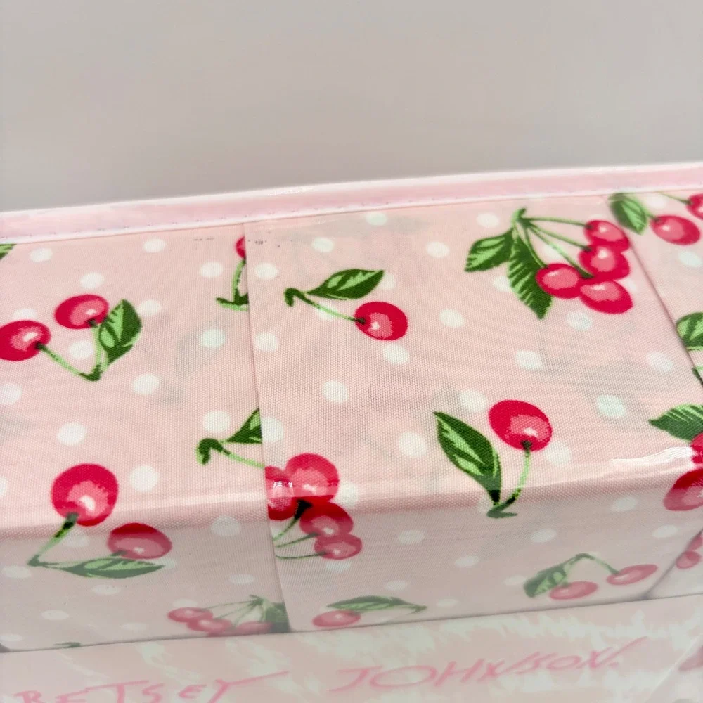 Betsey Johnson Queen Sheet Set 6 Piece Pink Cherry‎ Dots Polka Dot Print